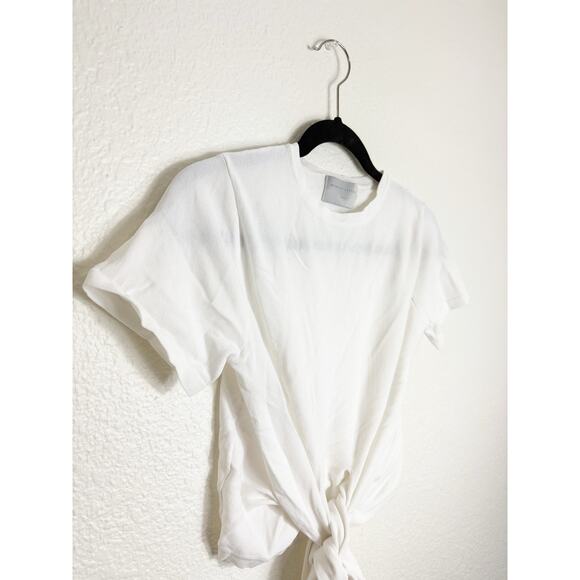 Modern Citizen Jude Cropped Wrap Top Size Small White Crepe Minimalist Chic - Picture 7 of 13